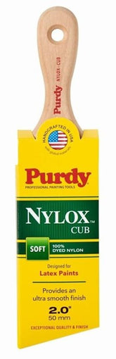 Purdy Nylox Cub 144153220 Paint Brush, 2 in W, General Purpose Brush, Nylon Bristle, Ergonomic, Short Handle